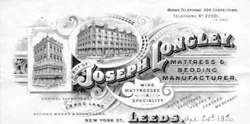 Longleys bedsteads invoice 1920