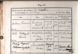 Irving Bloomingdale burial record