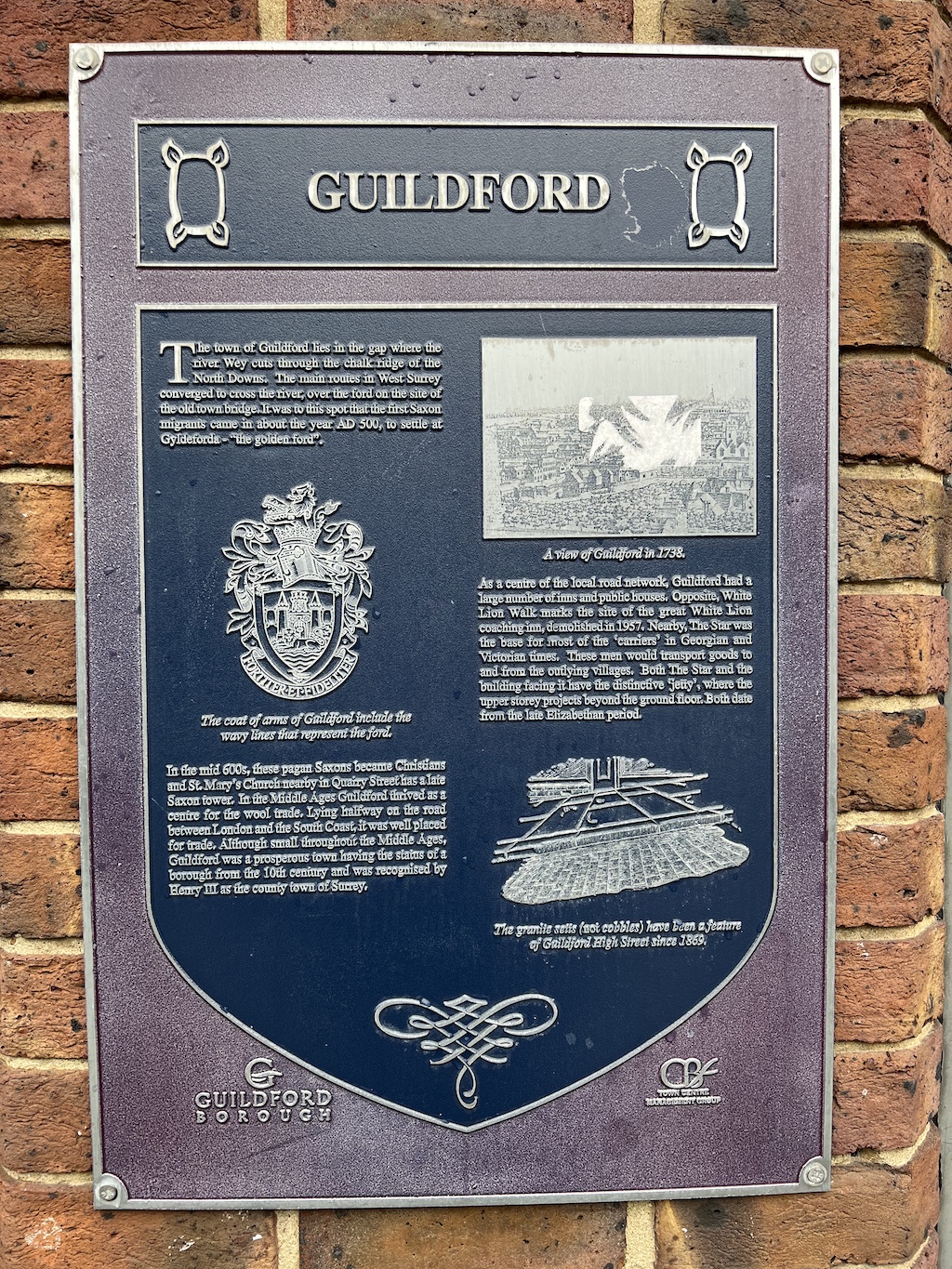 Blue plaque in Guildford for Guildford